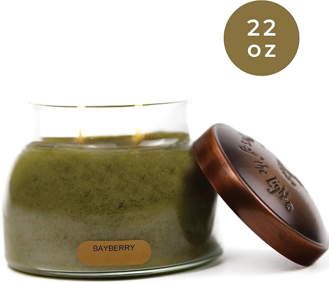 A Cheerful Giver — Bayberry - 22oz Mama Scented Candle Jar with Lid - Keepers of the Light - 125 Hours of Burn Time, Gift for Women, Green