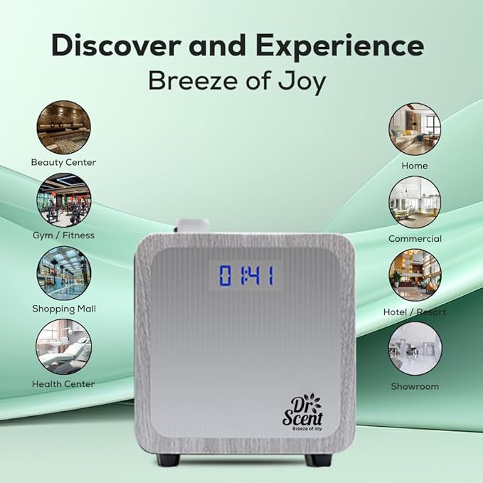 Dr Scent Breeze of Joy Essential Oil Small Diffuser Fragrance Machine, Supporting Mobile APP (White)