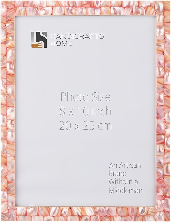 Handicrafts Home 8x10 Picture Frame Mother of Pearl Collection, Handcrafted Photo Frame, Small Picture Frame for Living Room, Wall Decor, Office Desk Decor, Vintage Picture Frames, Gift for her, Thanksgiving gift for friends & Family