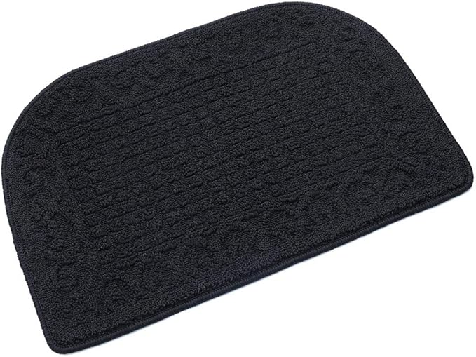 COSY HOMEER 27X18 Inch Anti Fatigue Kitchen Rug Mats are Made of 100% Polypropylene Half Round Rug Cushion Specialized in Anti Slippery and Machine Washable (Black 1 pc) …