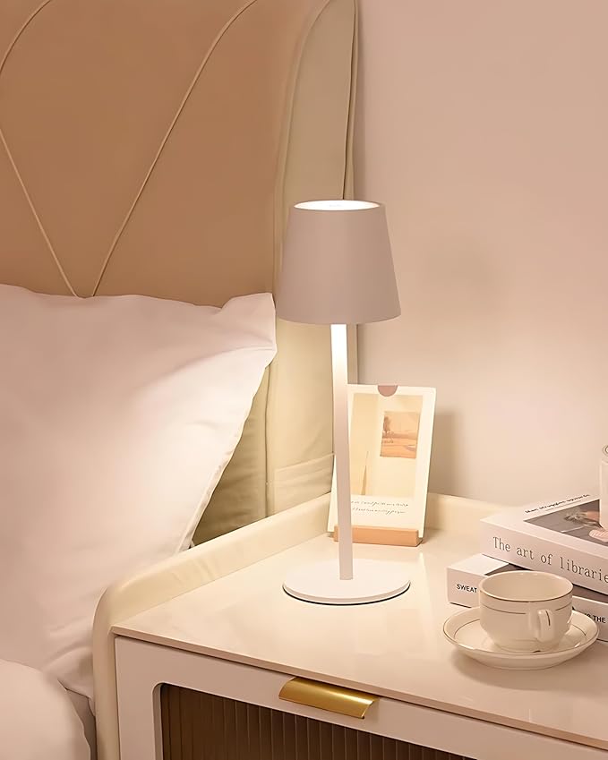 JACKYLED Cordless Table Lamps Rechargeable, 3 Adjustable Height, 5000mAh Battery Operated, 3 Colors Smooth Dimming, Portable LED Waterproof Table Lamp for Dining, Bedroom, Outdoor (2 Pack)