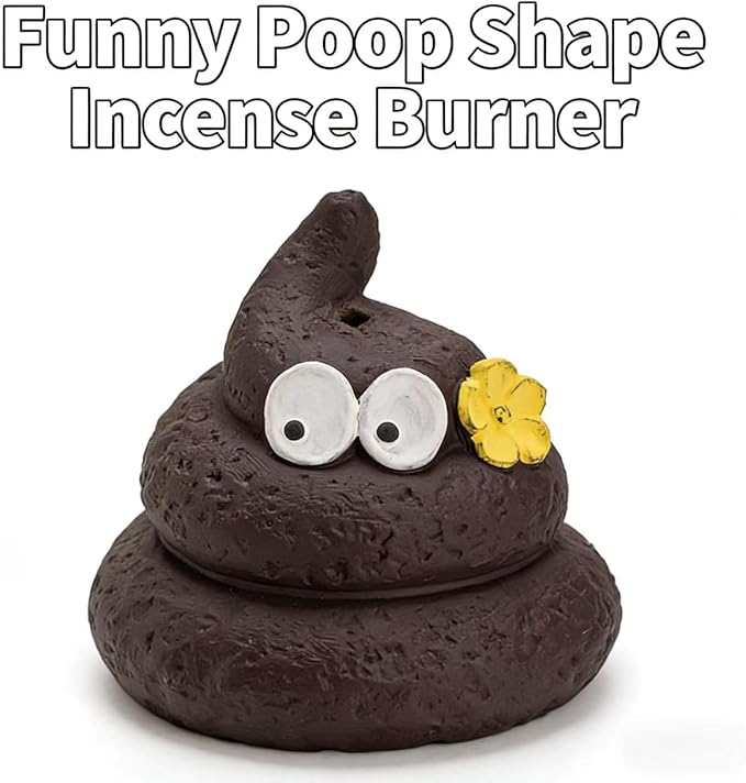 Handmade Poop-Shaped Ceramic Incense Burner - Funny Aromatherapy Decor, Stress Relief Gift, Home Fragrance Holder for Desk, Relaxing Mood