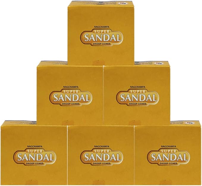 TRUMIRI Incense Cone Holder Bundle with Satya Super Sandal Incense Dhoop Cones - Pack of 6 (Approx 72 Cones)