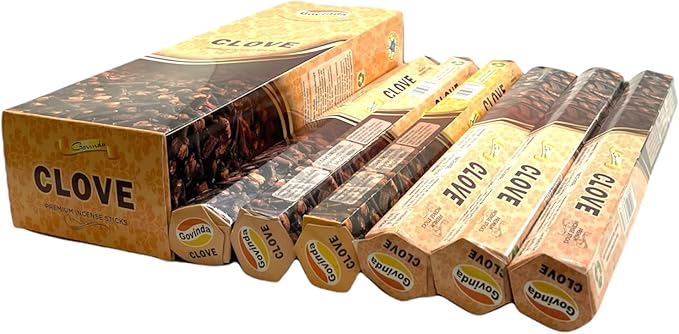 Govinda Premium Incense - 120 Masala Coated Incense Sticks (Clove)