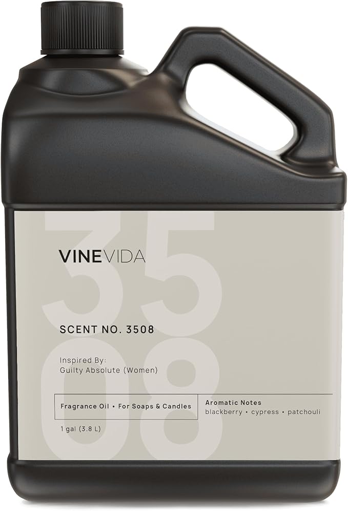 VINEVIDA Scent NO. 3508 Fragrance Oil - 1 Gallon (8lbs) - Inspired by: Guilty Absolute (Women) Fragrance Oil for Candle Making - Made in USA Candle Scents Scents for Soap Making