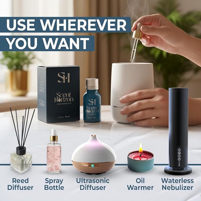 Sandalwood No.1021 Scent Diffuser Oil Refill, 0.5fl oz | 15ml Premium Fragrance Oil for Ultrasonic and Waterless Diffusers and Crafting, Hotel, Luxury Essential Oils for Home Aromatherapy