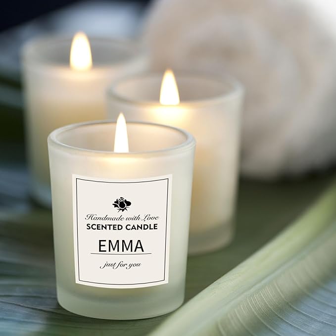 15 Pack Empty Candle Jars, 7oz Frosted Glass Jars with Bamboo Lids Candle Containers in Bulk for Making Candles, Stickers and Labels Included