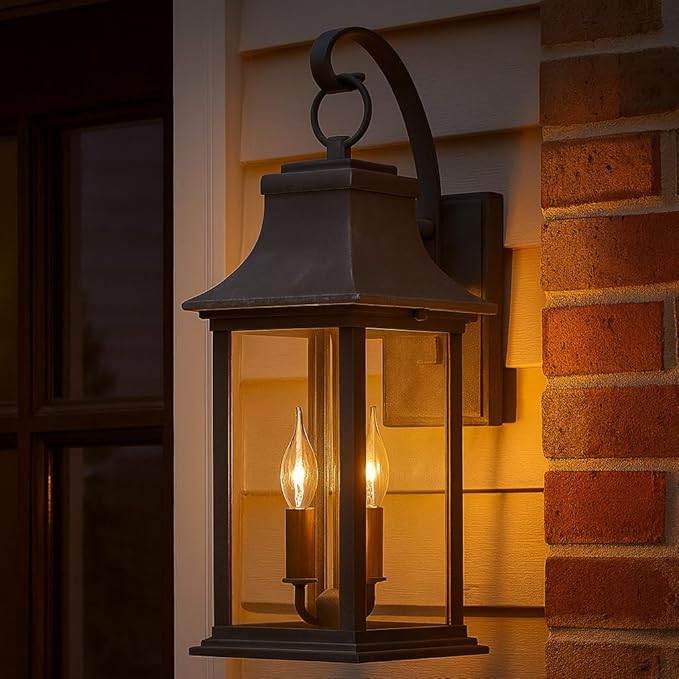 Hinkley 2934DZ Adair 20" Two Light Outdoor Wall Mount Lantern - Aged Zinc w/Clear Glass Exterior Light Fixture Wall Lantern - Outdoor Wall Light - Outdoor Porch Light - Exterior Wall Light