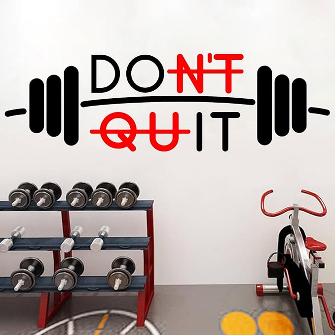 Gym Wall Decor Decals Inspirational Office Wall Decals Motivational Quotes Sign Art Stickers Home Gym Walls Art Signs Positive Sayings Vinyl Stickers for Teamwork Yoga Exercise Fitness Decor