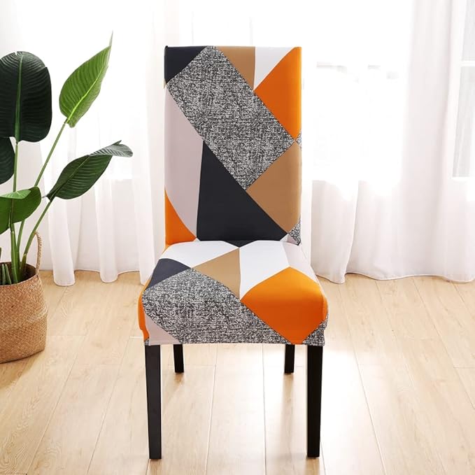 Senllori Dining Room Chair Covers Set of 6,Printed Pattern Parsons Chair Slipcovers Removable Washable Kitchen Seat Dining Chairs Protector Cover for Home or Party