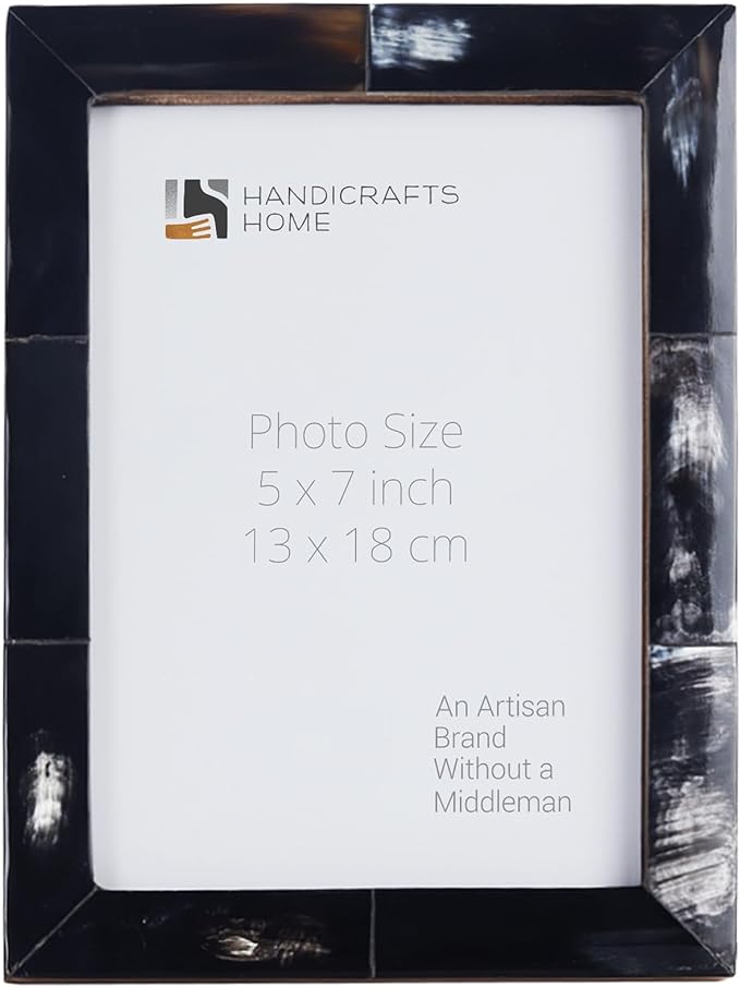 Handicrafts Home Vintage Picture Frame, 5x7 Handmade Real Horn Photo Frame for Home Decor, Vintage Decor, Rustic Farmhouse Decor, Gallery Wall, Desk Decor & Holiday Gifting, Wall & table top Decor, Essence collection