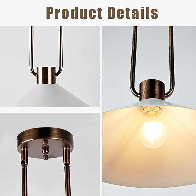 Elegant Ivory Cone Pendant Light, Minimalist Slender Tubing Pendant Light, Contemporary Cone Pendant for Bedroom, Living Room, Dining Room, Entrance