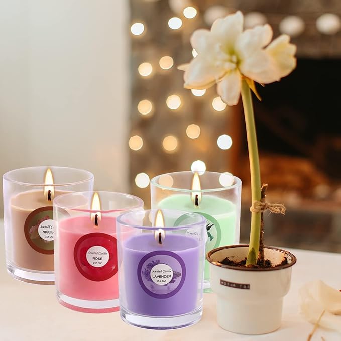 Scented Candles, Jasmine, Rose, Vanilla, Bergamot, fig, Lavender, Lemon, Spring,Strawberry, Rosemary, Aromatherapy Candles,Soy Wax Glass Jar Candle - 40 Pack