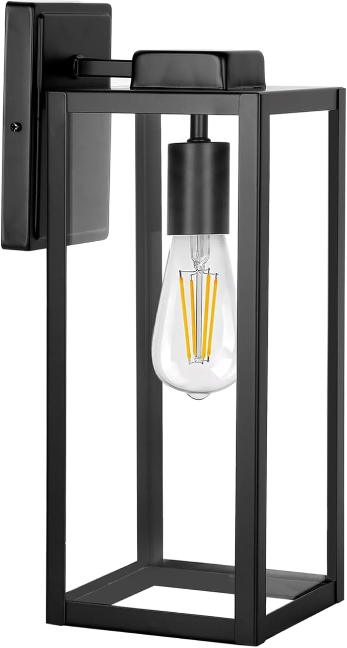 hykolity Large Size Outdoor Wall Lights,16 Inch Outdoor Wall Lantern, Waterproof Exterior Wall Sconce, Anti-Rust Wall Mounted Lighting with Glass Shade,Lamp with E26 Socket for Porch, Front Door