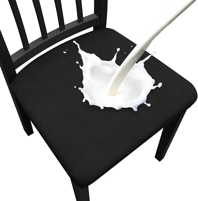 Waterproof Dining Chair Seat Covers Set of 8, Removable Washable Kitchen Chair Seat Slipcovers, Dining Room Chair Seat Covers for Home, Restaurant, Banquet