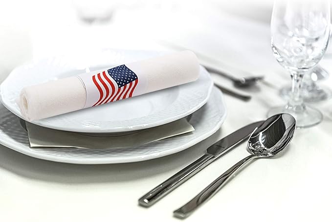 Gmark Paper Napkin Band Box of 2500, Paper Napkin Rings self Adhesive (US Flag) GM1109