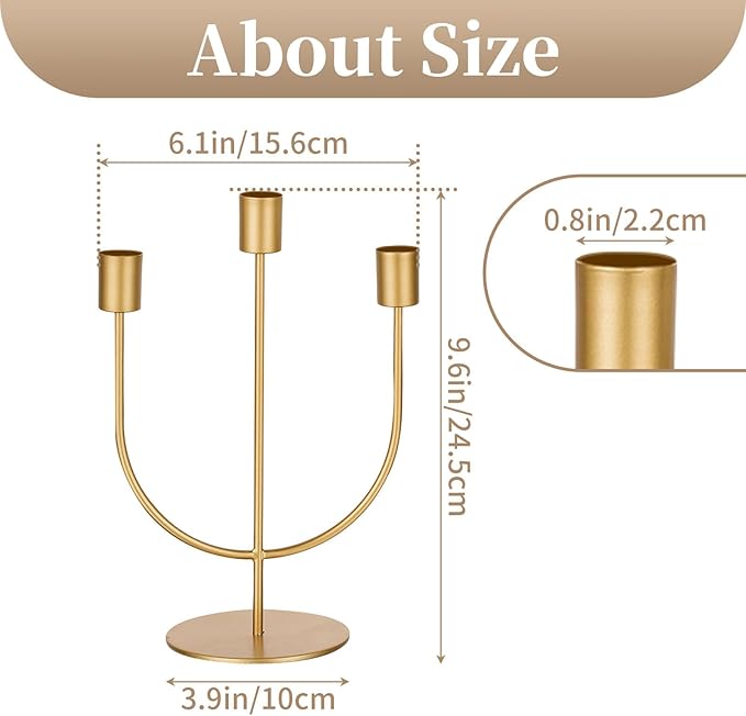 Sziqiqi Gold Candlestick Candle Holders - Candlesticks Candelabra Centerpiece for Tables Taper Candle Holder Bulk 6 Pieces Metal Candleholders for Christmas Wedding Party Event Decorations