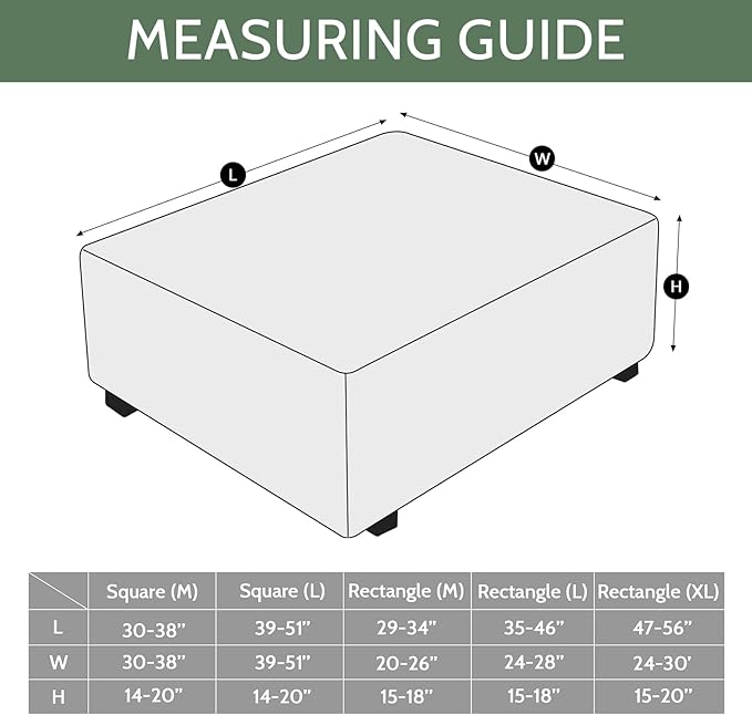 HAOYONG Ottoman Cover Rectangle Printed, Stretch Footstool Slipcover Soft Fabric Protector for Rectangular Ottoman in Living Room or Bedroom Washable X-Large
