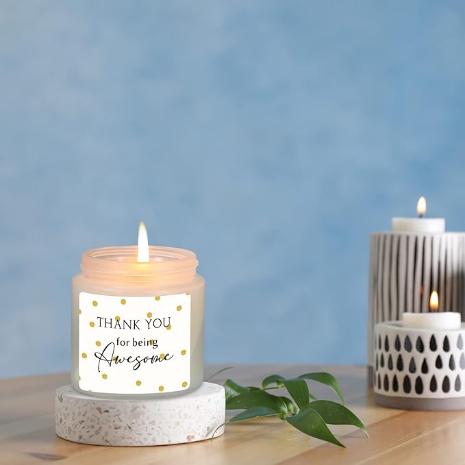 MTLEE 20 Pcs Thank You Candles Bulk 3.5 oz Christmas Employee Appreciation Gifts Scented Soy Wax Candles Thank You for Being Awesome Inspirational Jar Candle for Nurse Volunteer Coworker(Elegant)