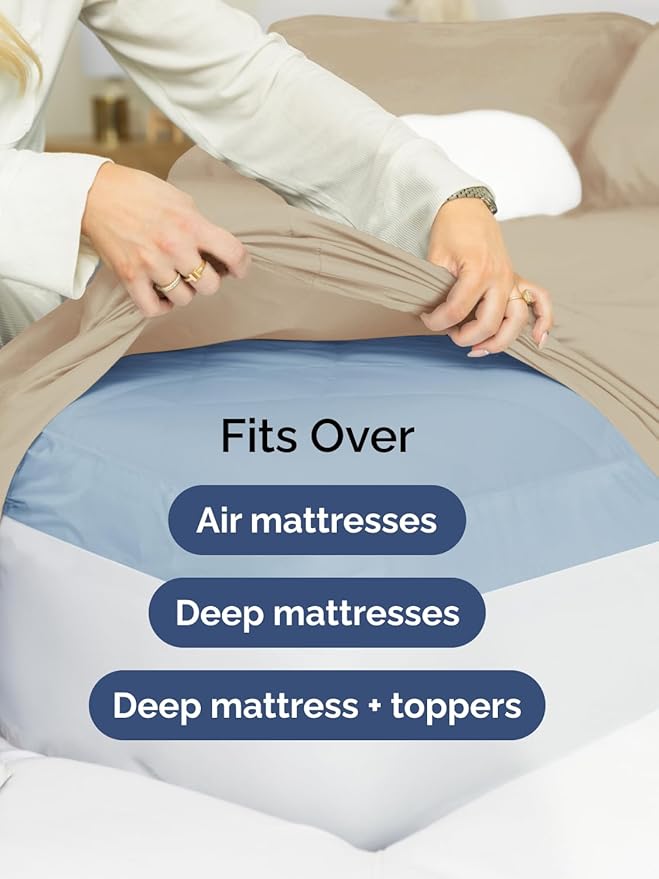 Extra Deep King Sheet Set - 6 Piece Breathable and Cooling Sheets - Hotel Luxury Bed Sheets Set - Easy & Secure Fit - Soft, Wrinkle Free and Comfy Sheets Set - Cream Sheet Set with Extra Deep Pockets