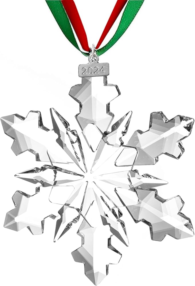 XIANGBAN 2025 Edition Snowflake Ornaments Crystal Christmas Ornaments Home Gifts (2025-Clear)