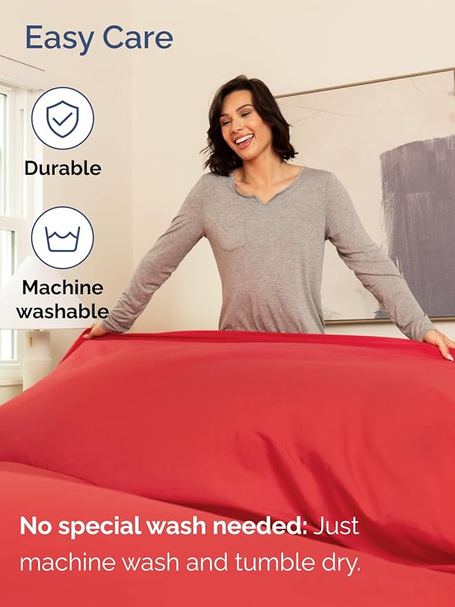 Extra Deep Twin Sheet Set - 4 Piece Breathable and Cooling Sheets - Hotel Luxury Bed Sheets Set - Easy & Secure Fit - Soft, Wrinkle Free and Comfy Sheets Set - Red Sheet Set with Extra Deep Pockets