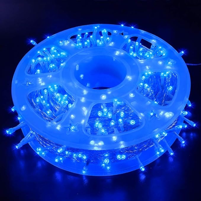 LED String Lights, 165FT 500LED 30V Plug in Waterproof String Lights with 8 Modes for Indoor and Outdoor Party Wedding Home Patio Lawn Garden Supplies (Blue)