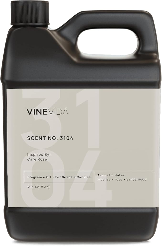 VINEVIDA Scent NO. 3104 Fragrance Oil - 32oz (2lbs) - Inspired by: Café Rose Fragrance Oil for Candle Making - Made in USA Candle Scents Scents for Soap Making