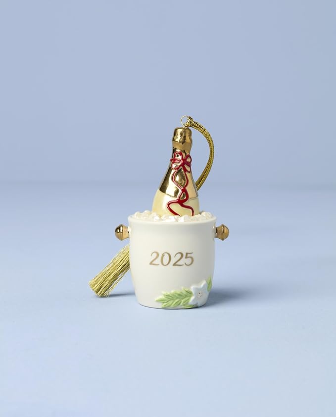 Lenox 897621 2025 Champagne Bucket Ornament, Christmas, Holiday Decorations