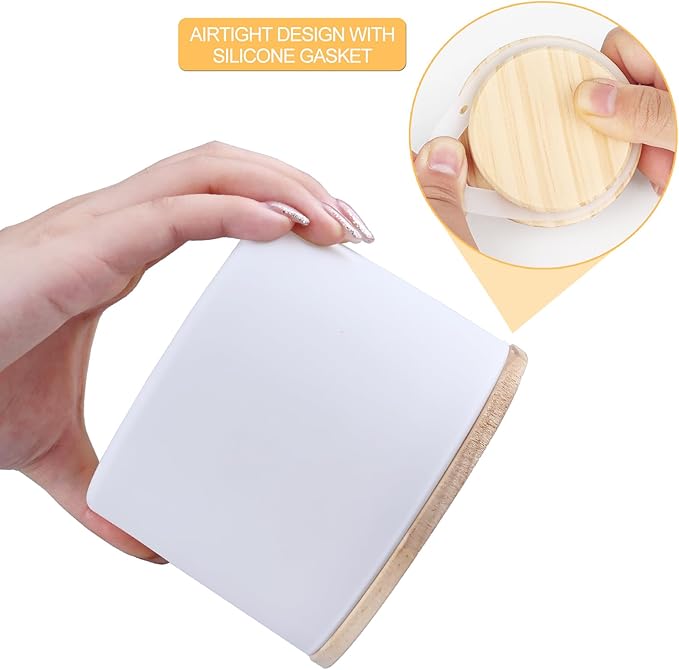 18 OZ Thick Candle Jars for Making Candles 6 Pcs, Empty Jars with Wood Lids for Candle Making, Sample Container,Matte White
