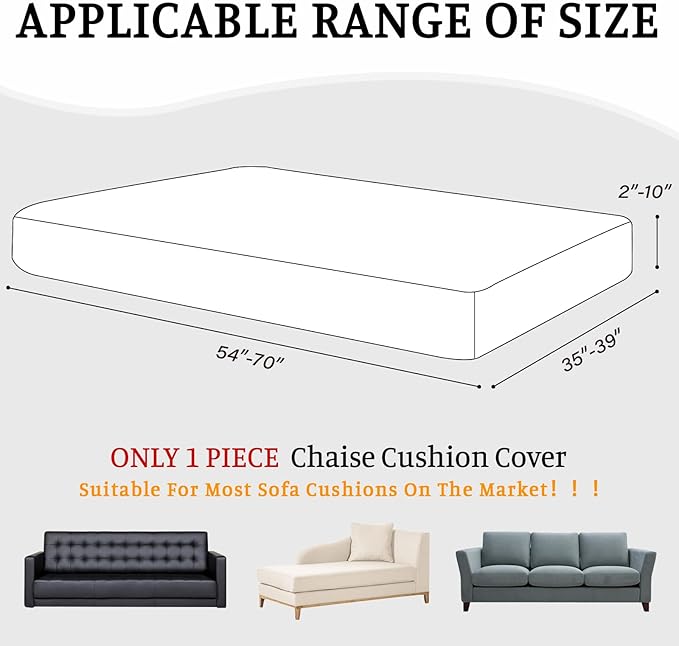 Sectional Couch Covers for Sofa Cushion L Shaped Couch Cover Washable Soft Couch Cushion Covers Stretch Sofa Slipcovers(1-Piece for Chaise or Sofa 3-Seater, White)
