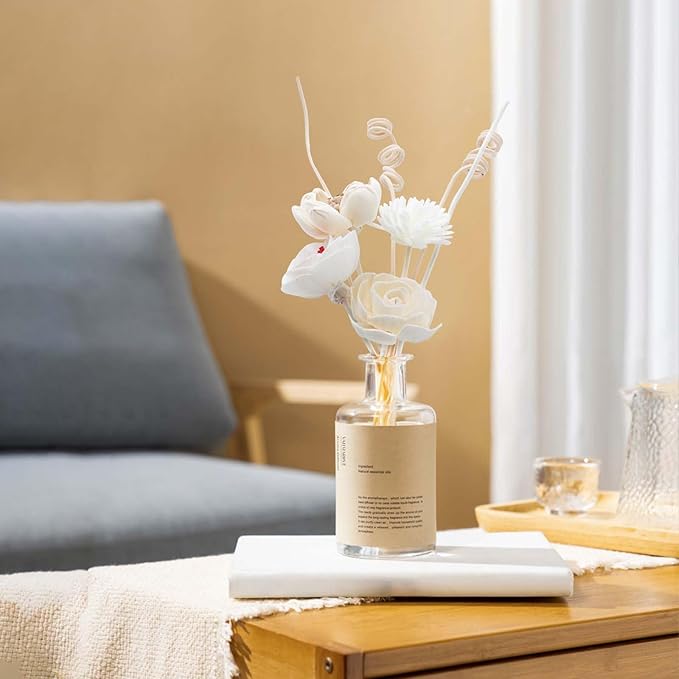 Flowers Reed Diffuser Sticks Set, Scent Diffuser Stick, Fake Dried Flowers Aroma Fragrance Oil Reed Diffuser Sticks for Bathroom Shelf, Office, Home Kitchen Decor (Bottle Not Included)