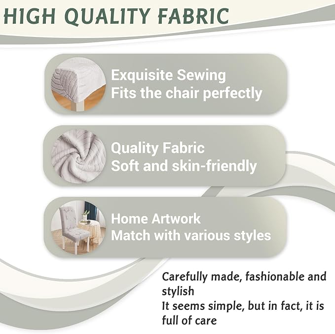Dining Room Chair Covers Set of 4 Stretch Spandex Kitchen Chair Protector Slipcover Removable Washable Dining Chair Covers for Home, Party, Ceremony, Banquet (Light Grey)