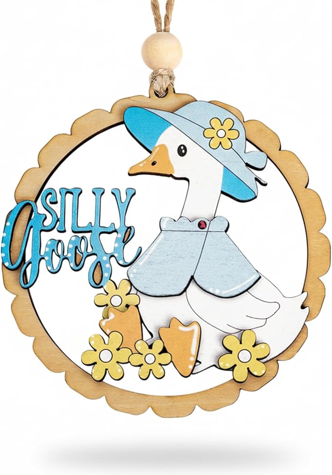 Goose Christmas Ornament, Goose Gifts, Silly Cute Funny Friend Decor, One Special Wooden Decorations for Birthday Tree Home Garden Animal Collectibles