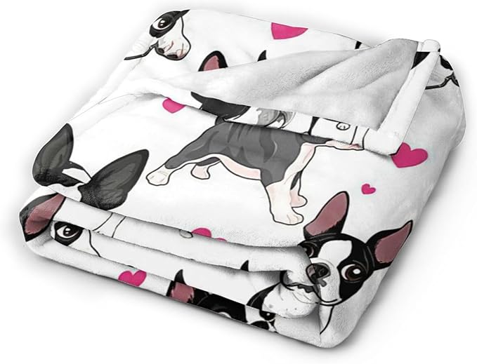 Tijuboni French Bulldog Throw Blanket Dog Gifts for Girls Boys Women Men Kids Adults Soft Flannel Fleece Blanket for Couch Sofa Bed Home Decor 50"x60"