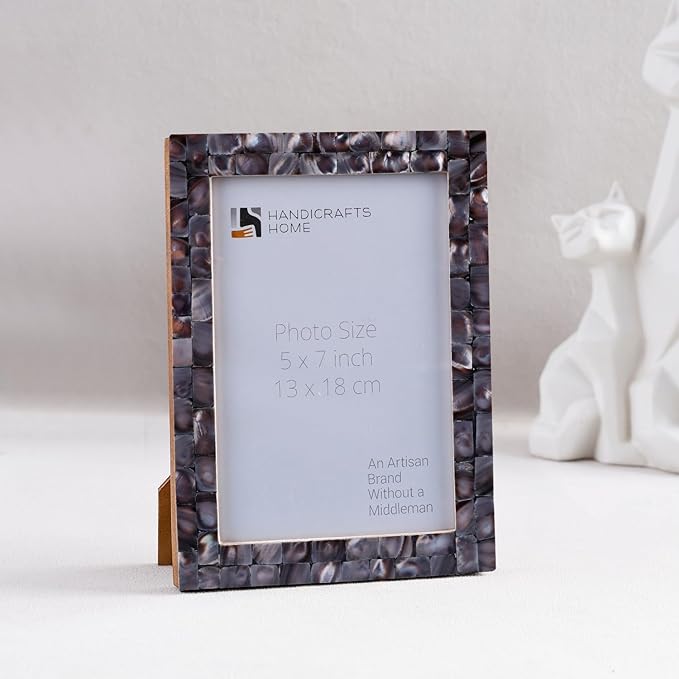 Handicrafts Home 5x7 Picture Frame Mother of Pearl Collection, Handcrafted Photo Frame, Small Picture Frame for Living Room, Wall Decor, Office Desk Decor, Vintage Picture Frames, Gift for her, Thanksgiving gift for friends & Family
