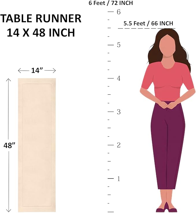 Solino Home Linen Table Runner 48 Inches - 100% Pure Linen Cinnamon Table Runner 14 x 48 Inch Ideal for Dresser and Coffee Tables - Diana Medium Weight
