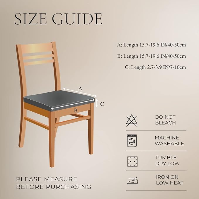 SearchI Stretch Dining Chair seat Covers Set of 2, Soft Removable Washable seat Covers for Dining Chairs, Dining Room seat Cover Protector (Rear-Covered, Butterfly)
