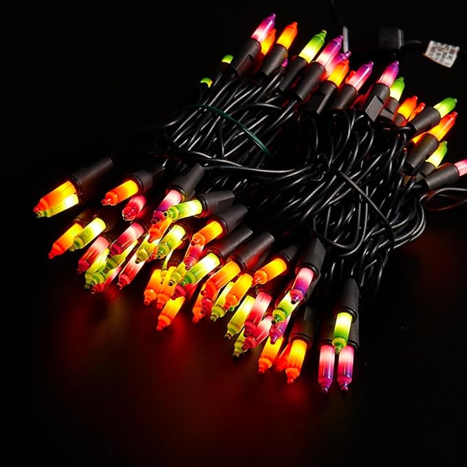 Christmas Lights Multicolor, Indoor and Outdoor use,Black Wire Lighting String 100 Counts,Decorations for Holiday, Party,Festival,Christmas String Lights