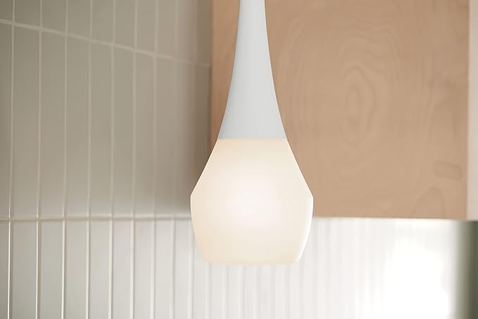 Kichler Deela 17 Inch 1 Light Pendant with Satin Etched Cased Opal Glass in White