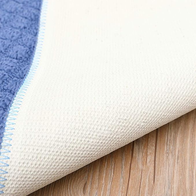 COSY HOMEER 32X20 Inch Anti Fatigue Kitchen Rug Mats are Made of 100% Polypropylene Half Round Rug Cushion Specialized in Anti Slippery and Machine Washable (32x20in Blue 1pc) …