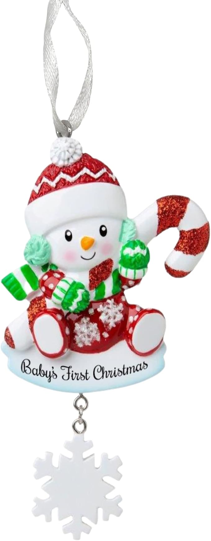 2025 Baby’s First Christmas Ornament - Gender Neutral Baby with Candy Cane - Personalized Holiday Keepsake – Custom My 1st Christmas Ornament for Baby & Grandbaby Engraved Gift for Newborn’s 1st Xmas