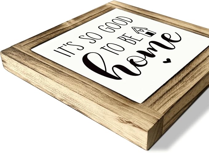 Home Decor Signs, Front Door Porch Decor, Decorative Wooden Box Sign, Farmhouse Tabletop Decors, New House Decors, Family Decoration Gift, It's So Good to Be Home Sign, 5.9×5.9 inches
