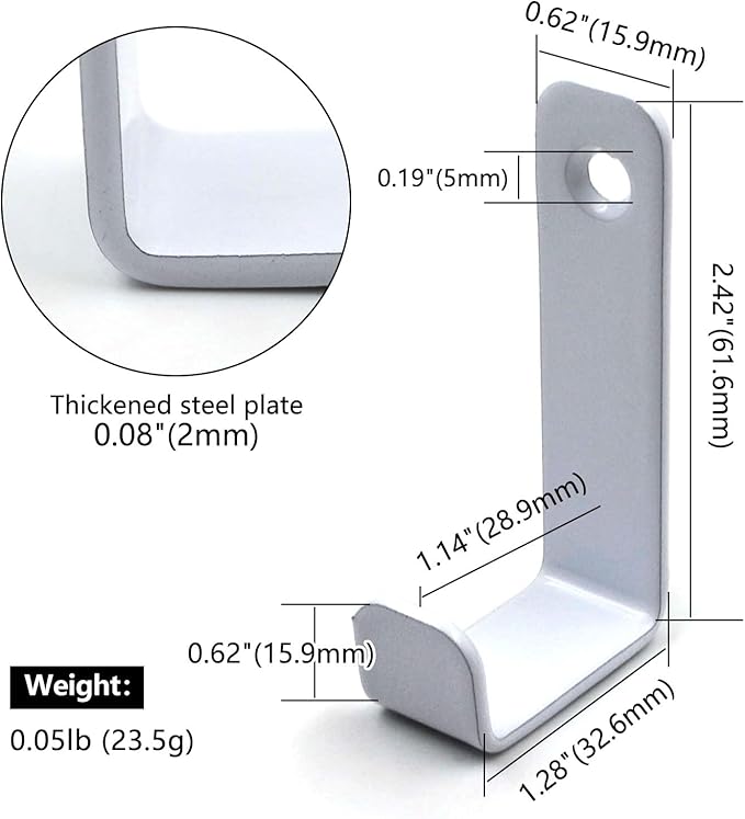 (12 Pack) Heavy Duty Steel Wall J Hooks with Double Hole Screws Stronger Installation for Hanging Home, Office, Garage, Bathroom, Dressing Rooms, Wall-Mounted Coat Racks (White-Single Hole)