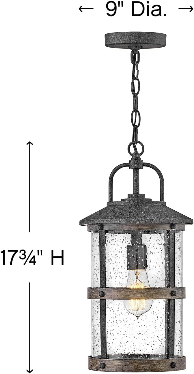 Hinkley Lakehouse Medium Hanging Lantern 12V, Low Voltage Aged Zinc