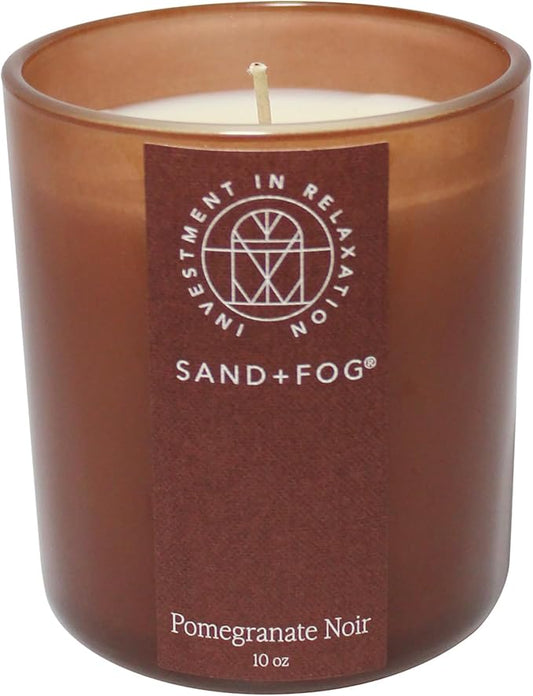 Sand + Fog Scented Candle - Pomegranite Noir – Additional Scents and Sizes – 100% Cotton Lead-Free Wick - Luxury Air Freshening Jar Candles - Perfect Home Decor – 10oz