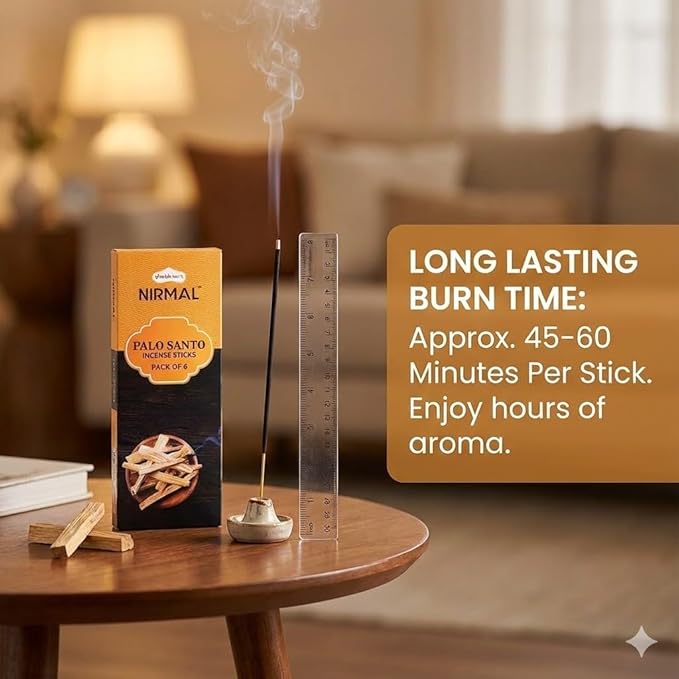 Hexa Palo Santo Incense Sticks - Pack of 6 Incense, 120 Sticks for Calming, Stress-Relief and Mindful Meditation | an Eco-Friendly, Non-Toxic and Unique Aromatic Incense Sticks by Shubhkart