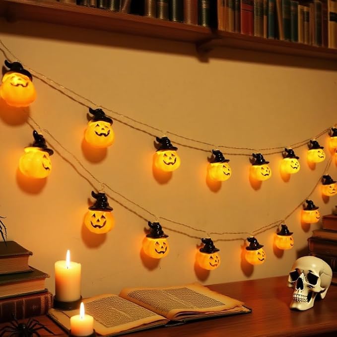 Halloween Lights Battery Operated 20 LED Pumpkin String Lights Outdoor Indoor Decoration,Garden, Gate, Yard, Halloween Decoration