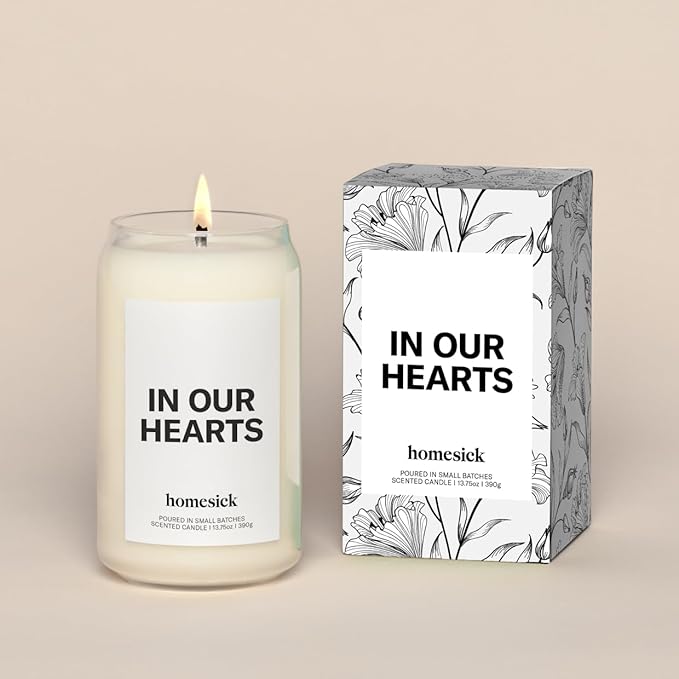 Homesick in Our Hearts Scented Candle – 13.75 oz Engagement Gifts for Couples in Lavender Rosemary Scent, Natural Soy Wax, Organic Cotton Wick, 60-80 Hour Burn, Wedding Gift in a Reusable Jar