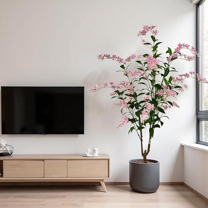 Artificial Tree Faux Jasmine Tree 6ft Tall Fake Jasmine Plant in Pot Fake Silk Tree Faux Plants Indoor